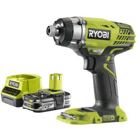 Pack RYOBI Visseuse à choc 18V One+ R18ID3-0 - 1 Batterie 2.5Ah - 1 Chargeur rapide RC18120-125
