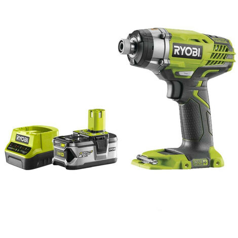 Pack RYOBI Visseuse à choc 18V One+ R18ID3-0 - 1 batterie 4.0Ah - 1 chargeur rapide 2.0Ah RC18120-140