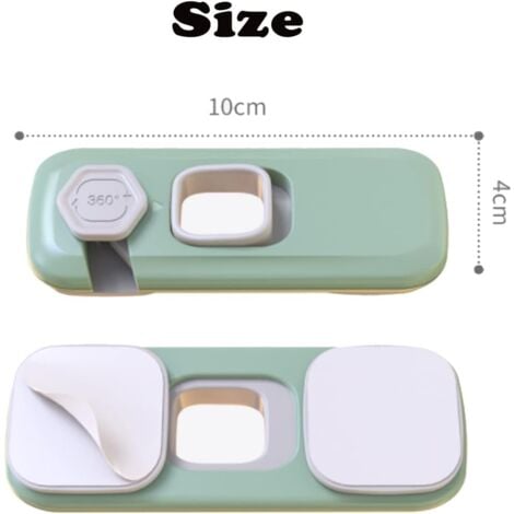 Pack Safety Baby Locks, Child Safety Cupboard Doors, Convenient Security Baby Drawer Safety Locks, No Drilling, for Cabinets, Fridge, Window (Upgraded 10x4x2 Cm Grey+Green)