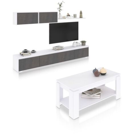 Pack salón con mesa de centro Arlet Plus Blanco Artik (Blanco Mate) - Óxido (ancho) x 43cm (alto)