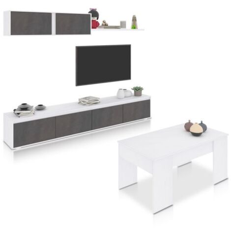 Pack salón con mesa de centro Arlet Plus V2 Blanco Artik (Blanco Mate) - Óxido (ancho) x 43cm (alto)