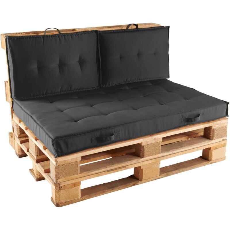 Oviala - Pack salon de jardin palettes et cousinage gris