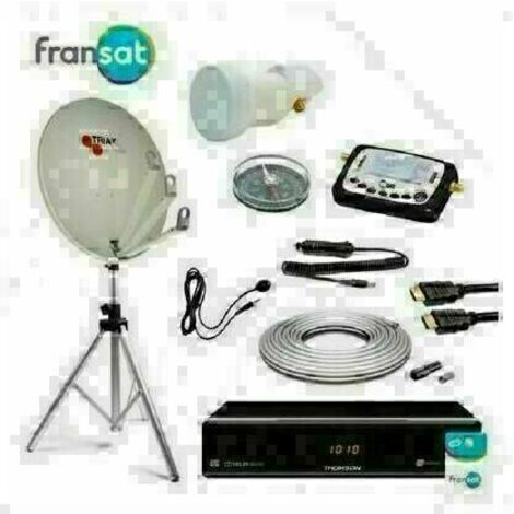 PACK SATELLITE CAMPING FRANSAT Trepied + Parabole pliable + Recepteur Fransat + KIT BEST HQSF 101 + KIT COAXIAL