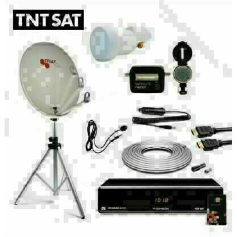 PACK SATELLITE CAMPING TNTSAT Trepied + Parabole pliable + R
