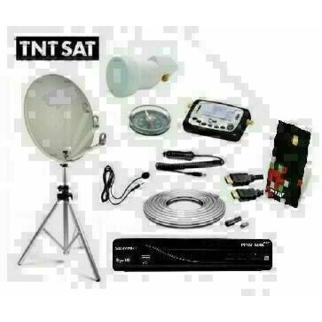 PACK SATELLITE CAMPING TNTSAT Trepied + Parabole pliable + R
