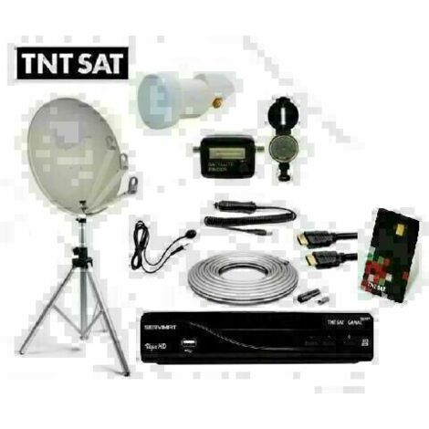 PACK SATELLITE CAMPING TNTSAT Trepied + Parabole pliable + R