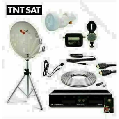 PACK SATELLITE CAMPING TNTSAT Trepied + Parabole pliable + Recepteur TNTSAT + KIT SATFINDER + KIT COAXIAL