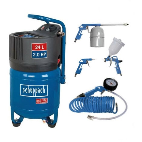 Pack SCHEPPACH compresseur vertical - 24L - 1500W - HC24V - Kit 5 accessoires