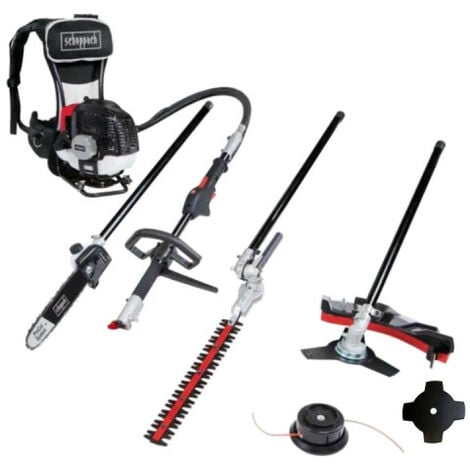 Pack SCHEPPACH Outil multifonctions 4en1 52cc à dos - MFH5300-4BP - Lame 4 dents pour coupe-bordure