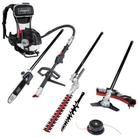 Pack SCHEPPACH Outil multifonctions 4en1 52cc à dos - MFH5300-4BP- Lame pour taille-haie