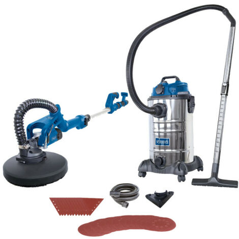 Pack SCHEPPACH Ponceuse murs et plafond - 710W - DS930 - Aspirateur eau et poussière - 1400W - 30L - ASP30-ES