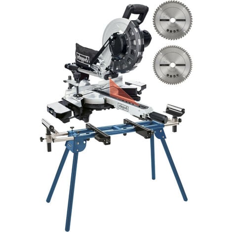 Pack SCHEPPACH Scie à onglet radiale - 2000W - 2 lames - 255 mm - HM254 - Black Edition - Support UMF1600
