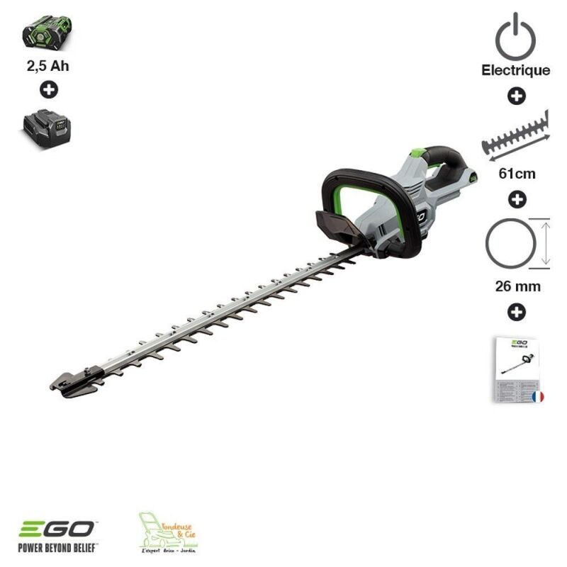 Ego Power+ - Pack sculpte-haies sans fil batterie et chargeur inclus lame double 60 cm Egopower HT2410E