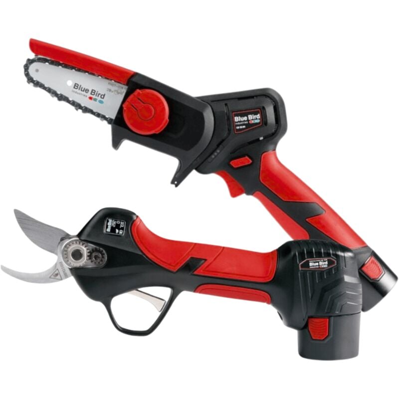 Pack sécateur 25 mm PS 23-25 et scie 100 mm CS 22-04 + 3 batteries - BLUEBIRD