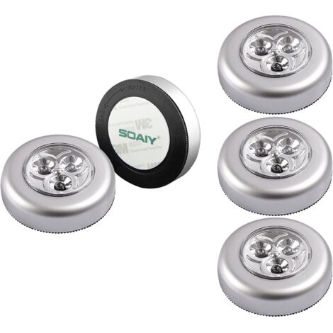 Pack Self-adhesive LED Spot Lamp Night Light Powered by 3 Batteries for Wardrobe/Cupboard/Shelf/Entrance/Kitchen/Passage