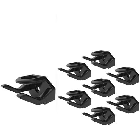 Pack Self Adhesive Wall Hooks, ABS, Black