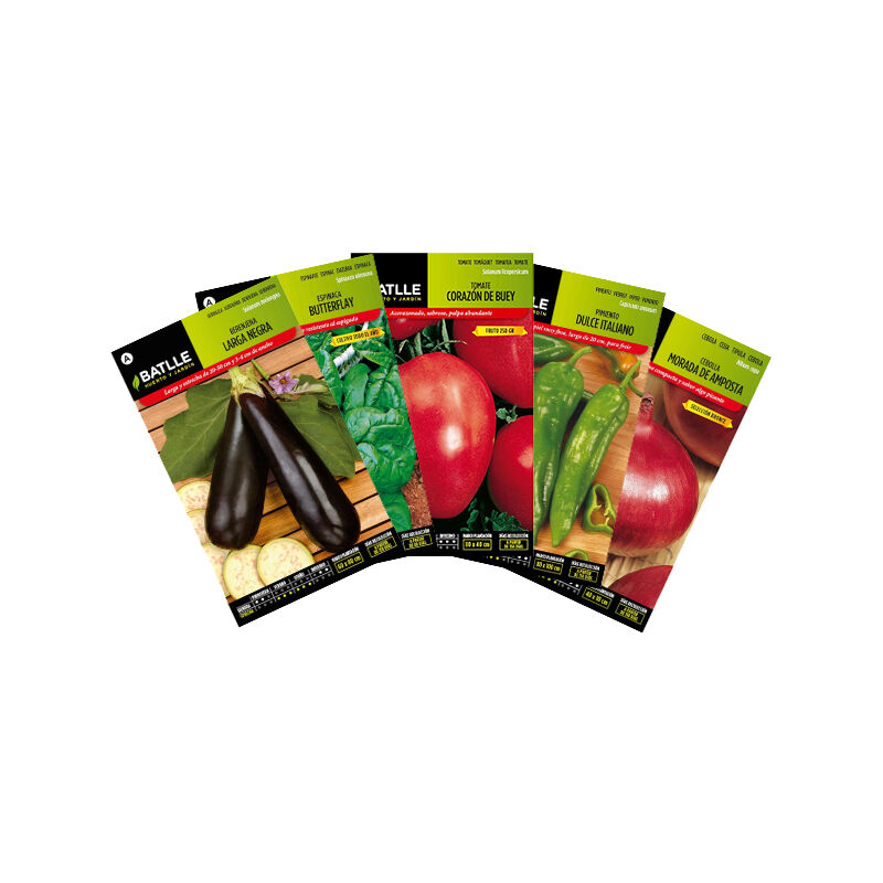 

Pack Semillas Invierno para Sembrar Cebolla Tomate Pimiento Berenjena Espinaca Variedad Hortalizas - Plantawa