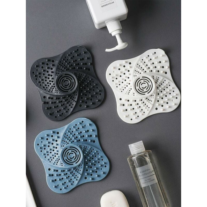 Pack shower drain hair catcher hair filter filter drain filter bathroom silicone hose drain hair catcher stopper filter with suction cup for bathroom