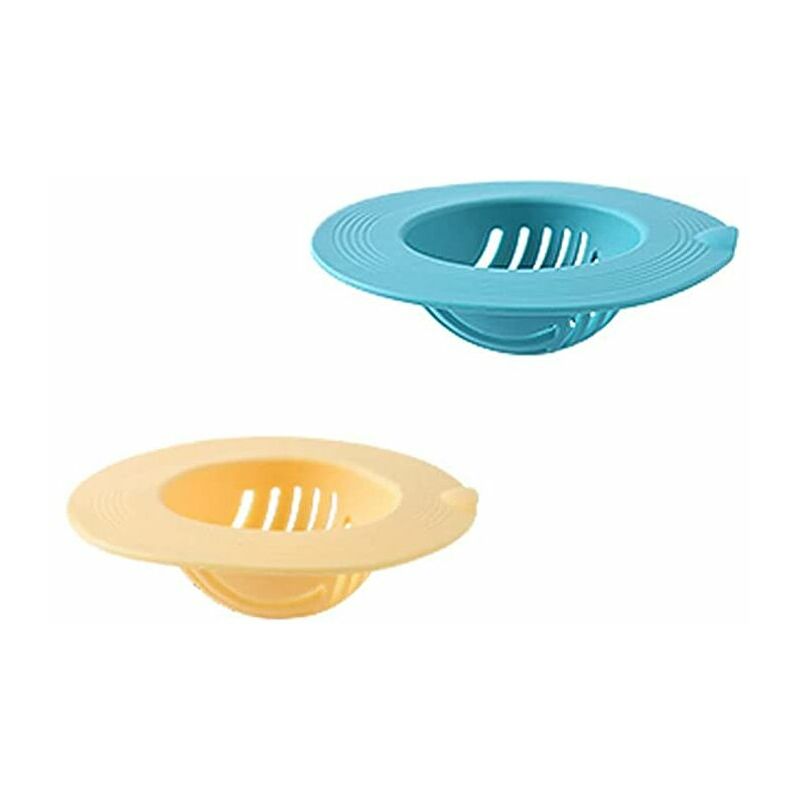 Heguyey - Pack Silicone Hair Extension Covers Smell Proof Drain Stopper Clog Proof Drain Stopper for Kitchen Sink Bathroom (2 Colors)