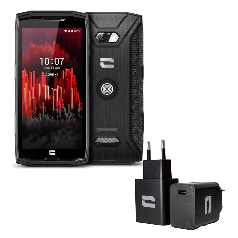 Crosscall - Pack Smartphone core X5 + vitre de protection + tête de chargeur - P-Core-X5
