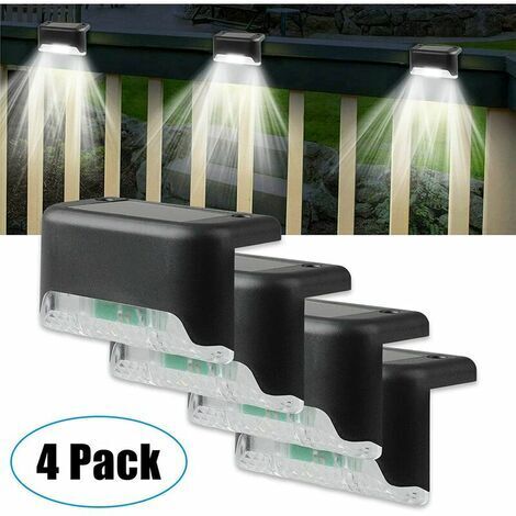 Pack Solar Deck Lights Waterproof LED Deck Lights Solar Powered Outdoor Lights for Patio Stairs Garden Pathway Step and Fences