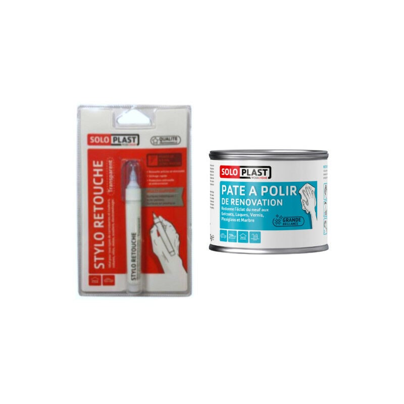 Pack SOLOPLAST réparations rayures carrosserie - Blanc