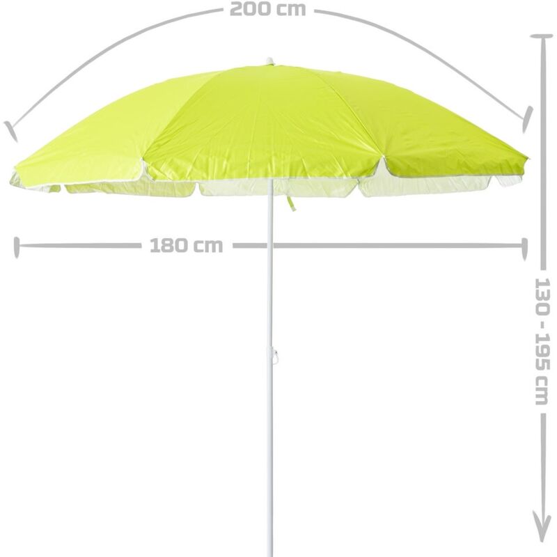 

Pack sombrilla de playa de Ø 180 cm verde de acero, y soporte