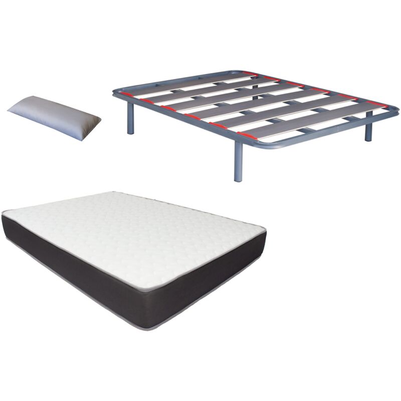 

Pack somier Lama ancha con papel de carbono (patas incluidas)+colchon HR MEGA CONFORT VISCO+ almohada DE REGALO 150X200