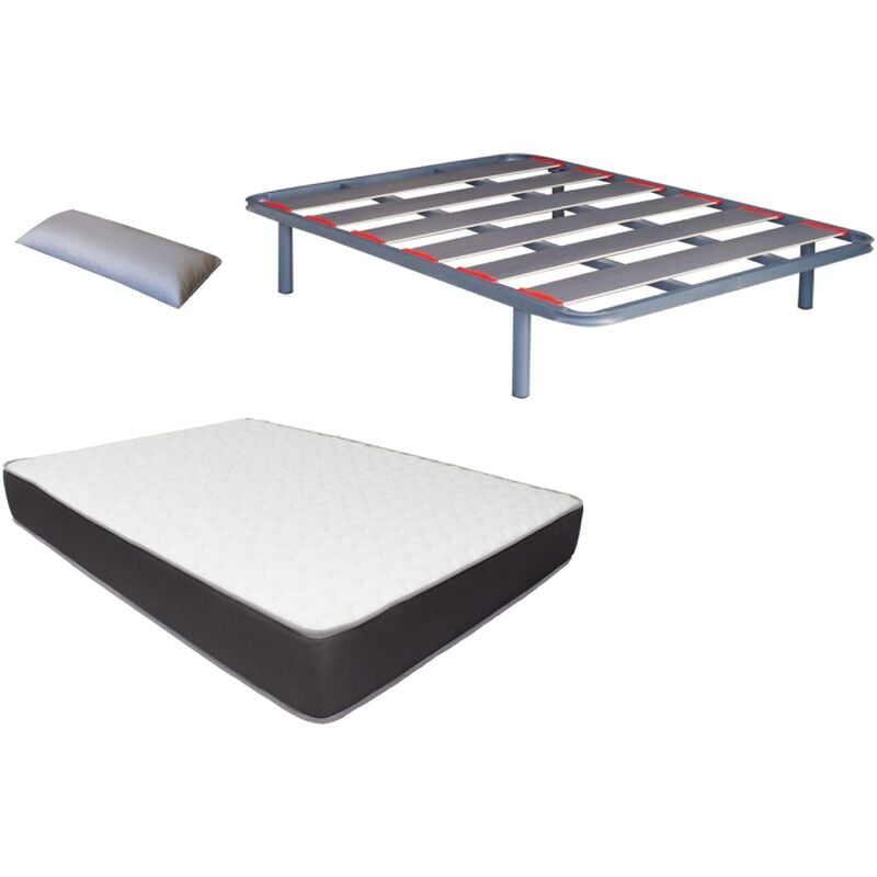 

Pack somier Lama ancha con papel de carbono (patas incluidas)+colchon HR MEGA CONFORT VISCO+ almohada DE REGALO 090X200