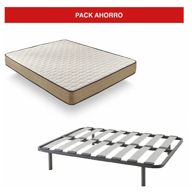 

Pack Somier Multilaminar con patas + Colchón Bamboo 150x190 cm