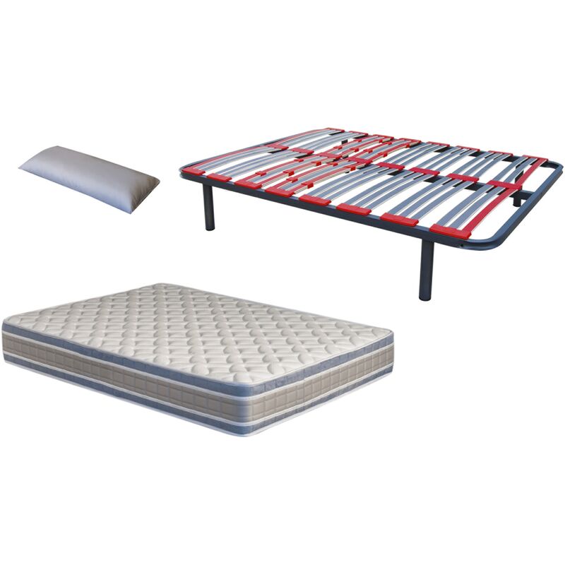 

Pack somier Multilaminas (patas incluidas)+colchon NATUR VISCO+ almohada DE REGALO 105X200