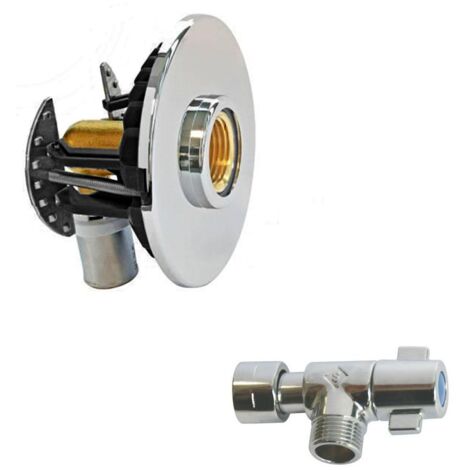 Pack sortie de cloison FIXOPLAC WC - raccord coudé multicouche à sertir Ø16 - M 3/8" (12/17) + robinet - Somatherm