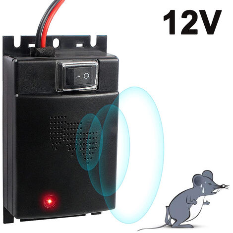 Jardin N / A Répulsif à Ultrasons pour Voiture Anti Rongeur Voiture 3 en 1 Électronique Dissuasion de Rat avec Lampes Stroboscopiques à Del pour Voiture Garage 