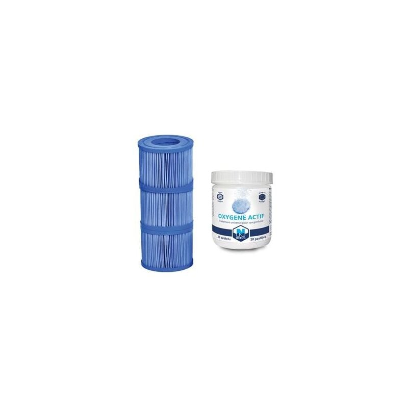 Pack spa : 3 cartouches antibactériennes + 20 pastilles oxygène actif pour une eau pure