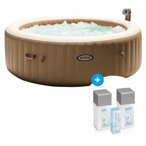 Pack Spa gonflable Intex Pure Spa Bulles 6 places Beige