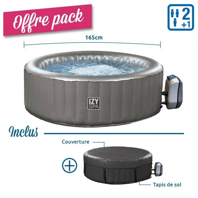 PACK Spa Gonflable IZY - 2+1 Places + Bâche au sol et couverture SPARO - Netspa