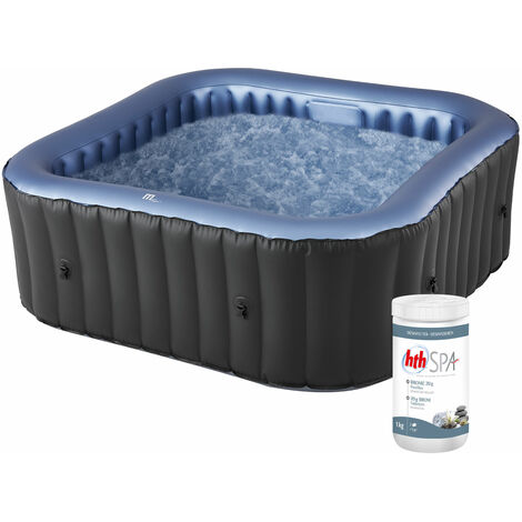 Pack spa gonflable TEKAPO carré 185cm - 6 places + pastilles de brome
