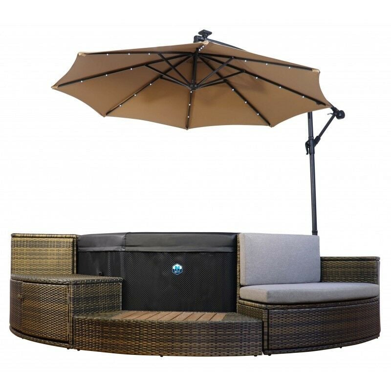 Pack spa semi rigide octogonal octopus + mobilier + parasol Netspa