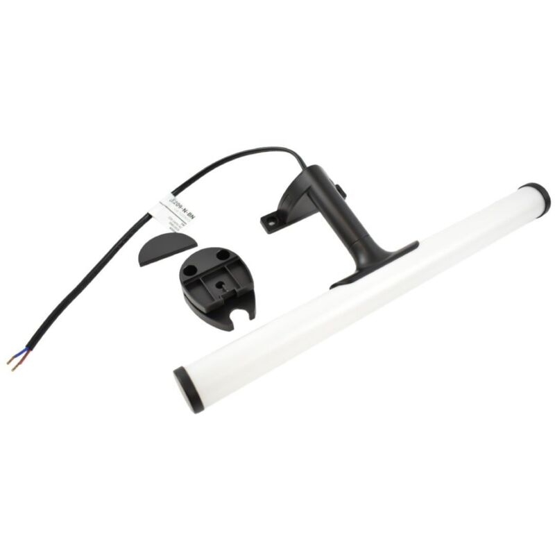 Applique led tubulaire pour miroir de salle de bains - 30cm - 5W - Blanc Neutre - Noir mat