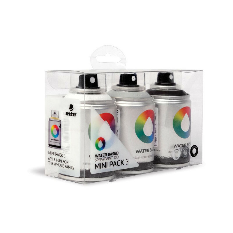 

Pack Spray Base Agua 3 Colors (Gris-Negro-Blanco) - Montana Colors