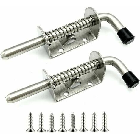 Pack Stainless Steel Spring Loaded Latch for Garage Door, Shed, Yard, Chicken Coop (128mm)