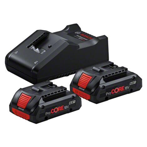 Pack 2 Batteries Bosch Pro Core 8Ah + Chargeur Très Rapide - Occasion état Neuf