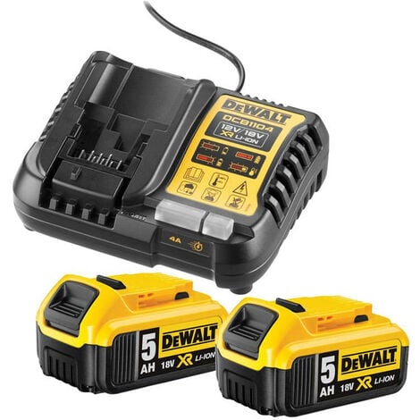 Pack power 18V XR (2x5,0 Ah) avec chargeur - DEWALT DCB1104P2-QW