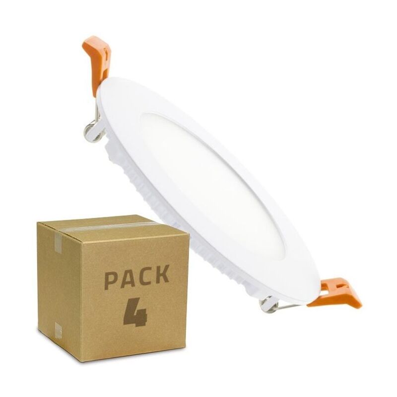 Ledkia - Pack 4 Downlight led 6W SuperSlim Rotonda...