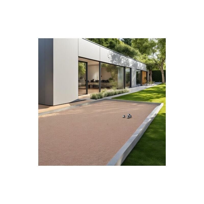 Pack Terrain de Pétanque rose 25M² (Traverses + Géotextile + gnt + Sable Rose de Provence) - Livraison premium