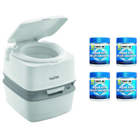 PACK THETFORD Toilette Portable 100% Autonome 21 Litres + 4x15 Sachets Traitement des Matières Camping car
