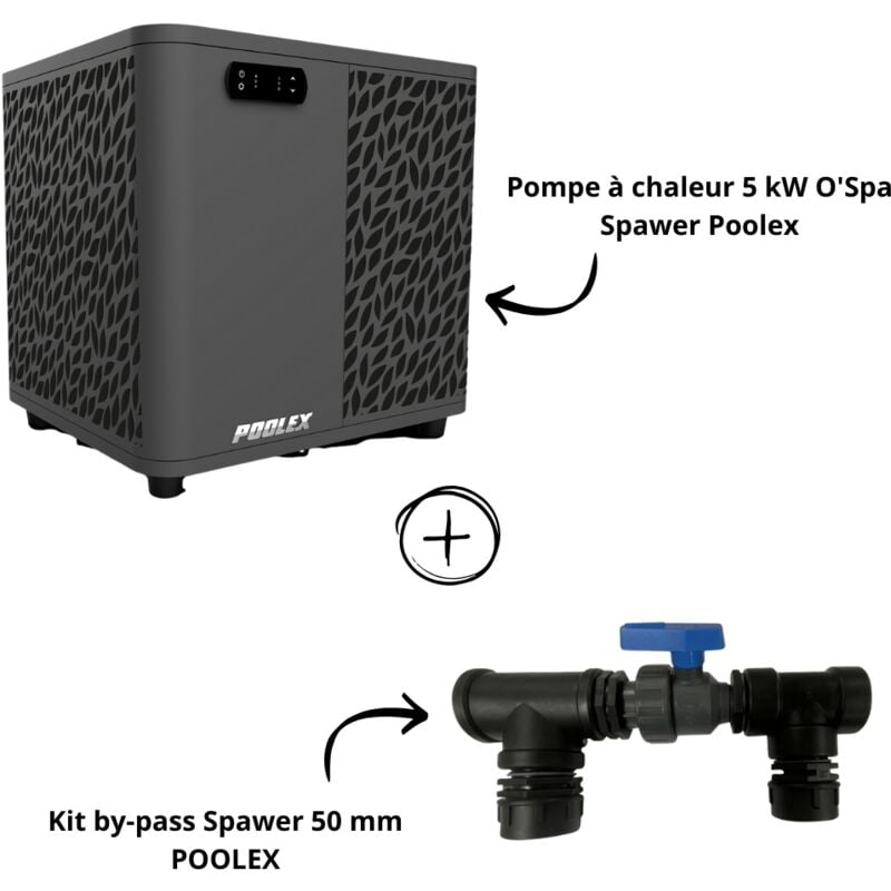 Pack transformation spa pompe à chaleur 5 kW + by-pass