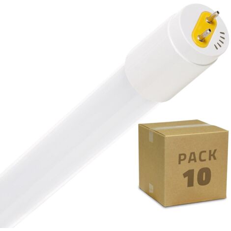 Pack Tubos LED T8 Cristal 600mm Conexión un Lateral 9W 110lm/W (10 un)