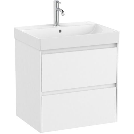 Pack Unik blanc meuble 2 tiroirs + lavabo ONA - ROCA Dimensions : 600x460x645 mm