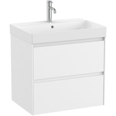 Pack Unik blanc meuble 2 tiroirs + lavabo ONA - ROCA Dimensions : 650x460x645 mm